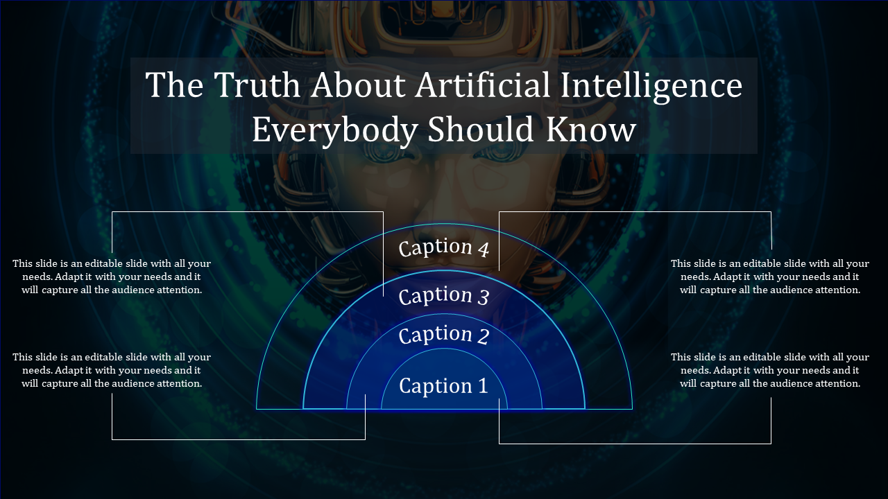 Creative Artificial Intelligence PowerPoint Template-4 Node
